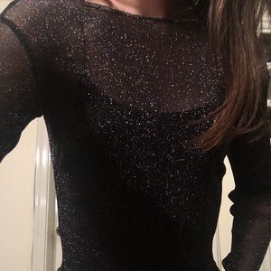 Glitter top black